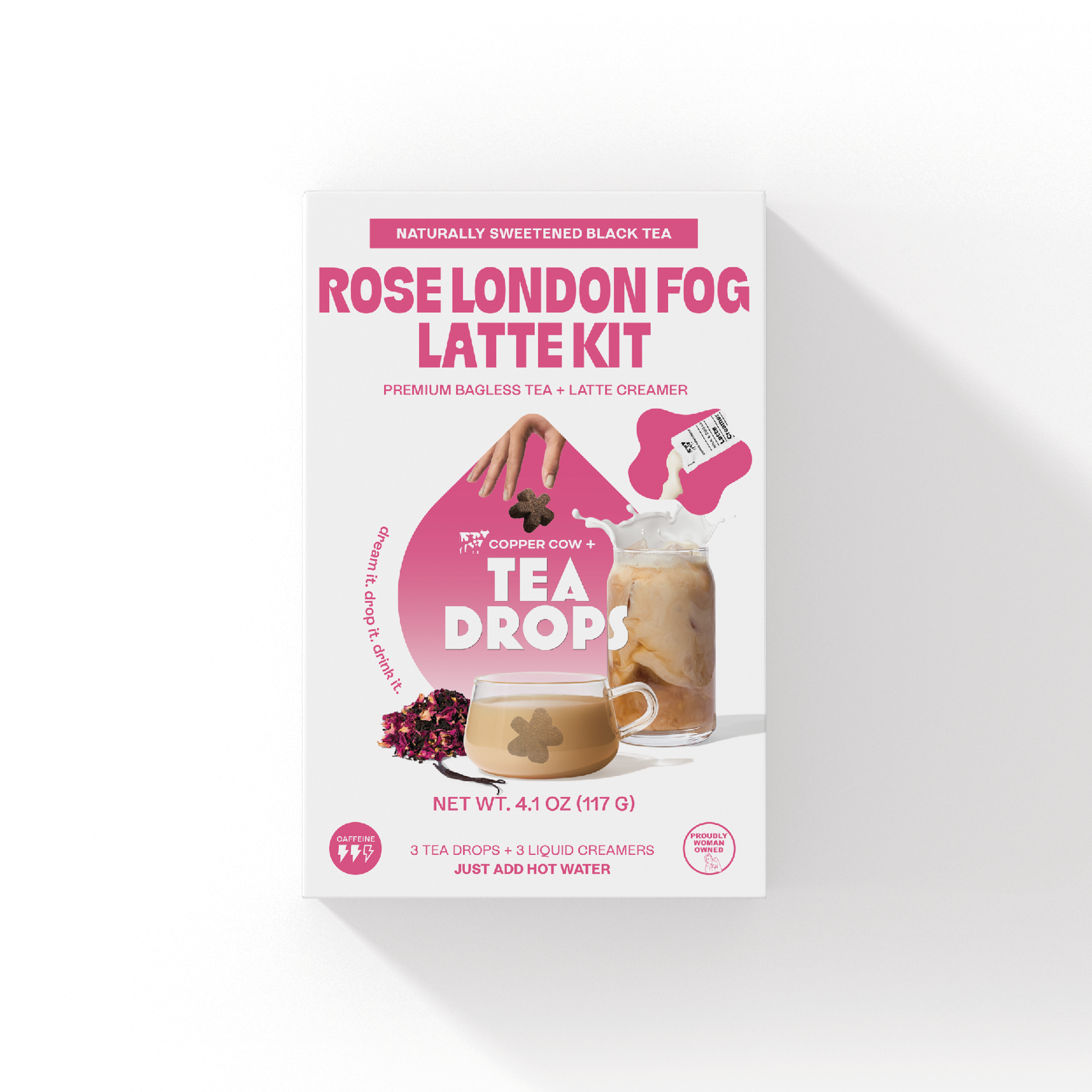 Rose London Fog Latte Kit  Floral Earl Grey with Sweetened Creamer (3 Lattes + 3 Creamers)