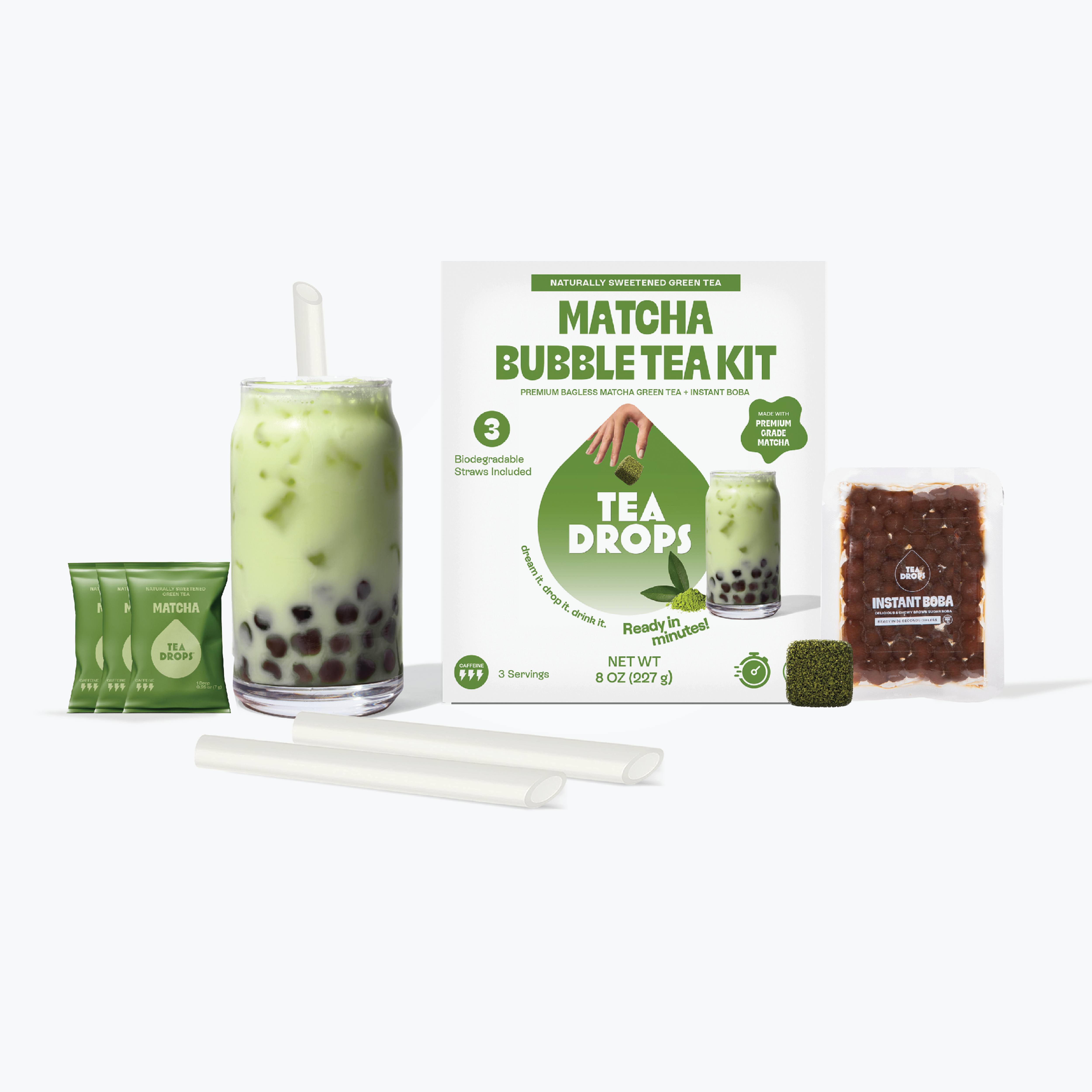 Matcha Boba Kit (3 Servings) – Tea Drops