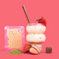 Strawberry Matcha Honey Boba Tea