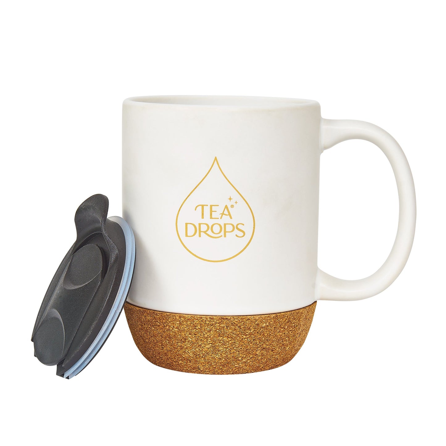 Tea Drops Ceramic Mug with Lid